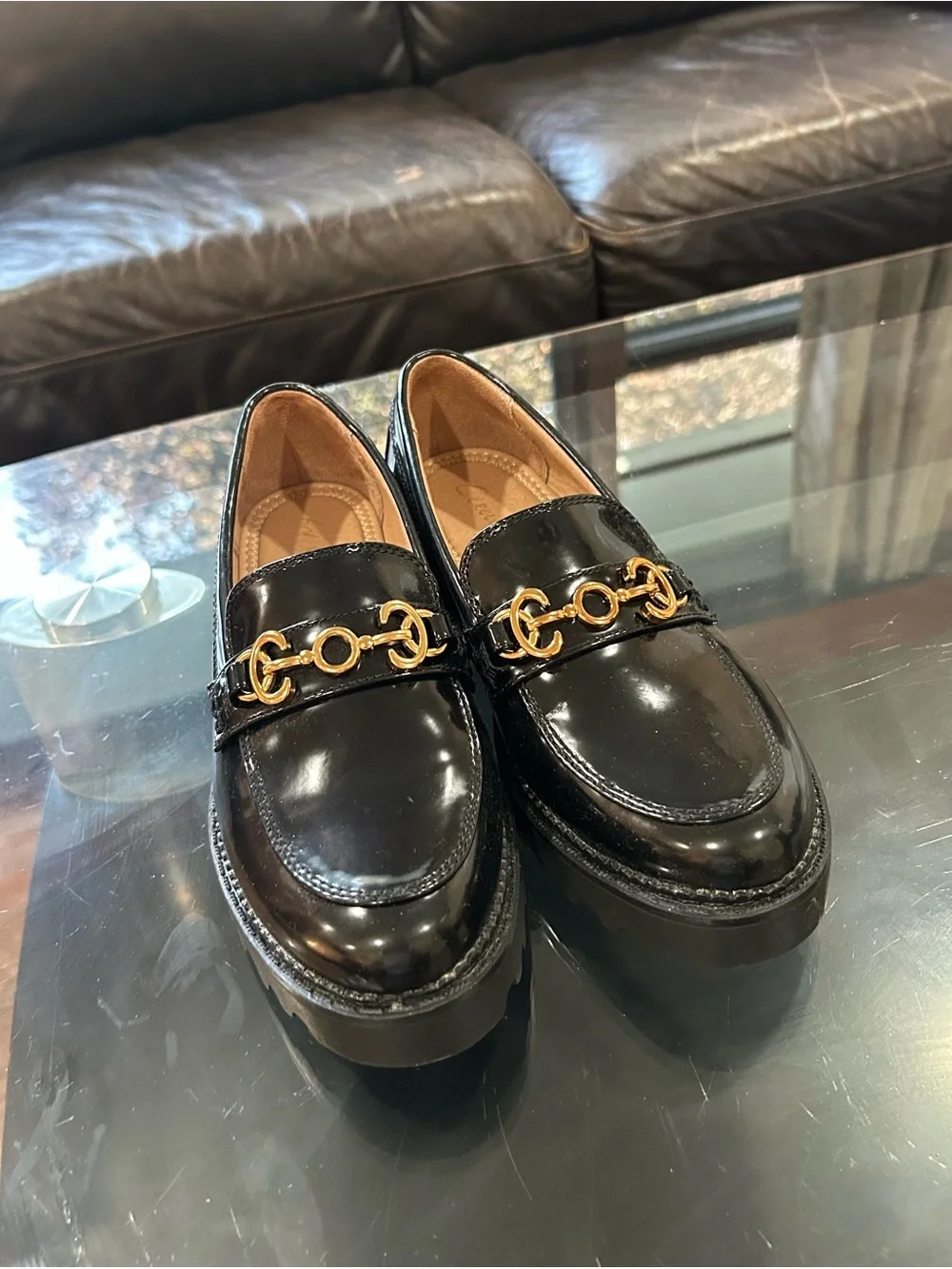 Black Loafers w/ Gold Hardware